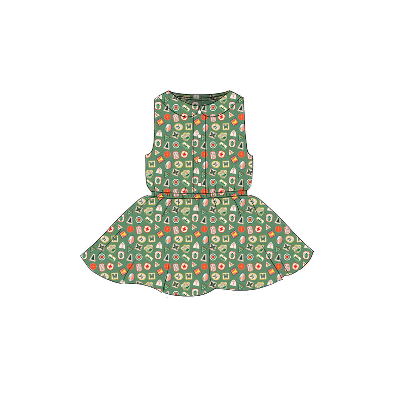 Patches - Button Front Twirl Dress