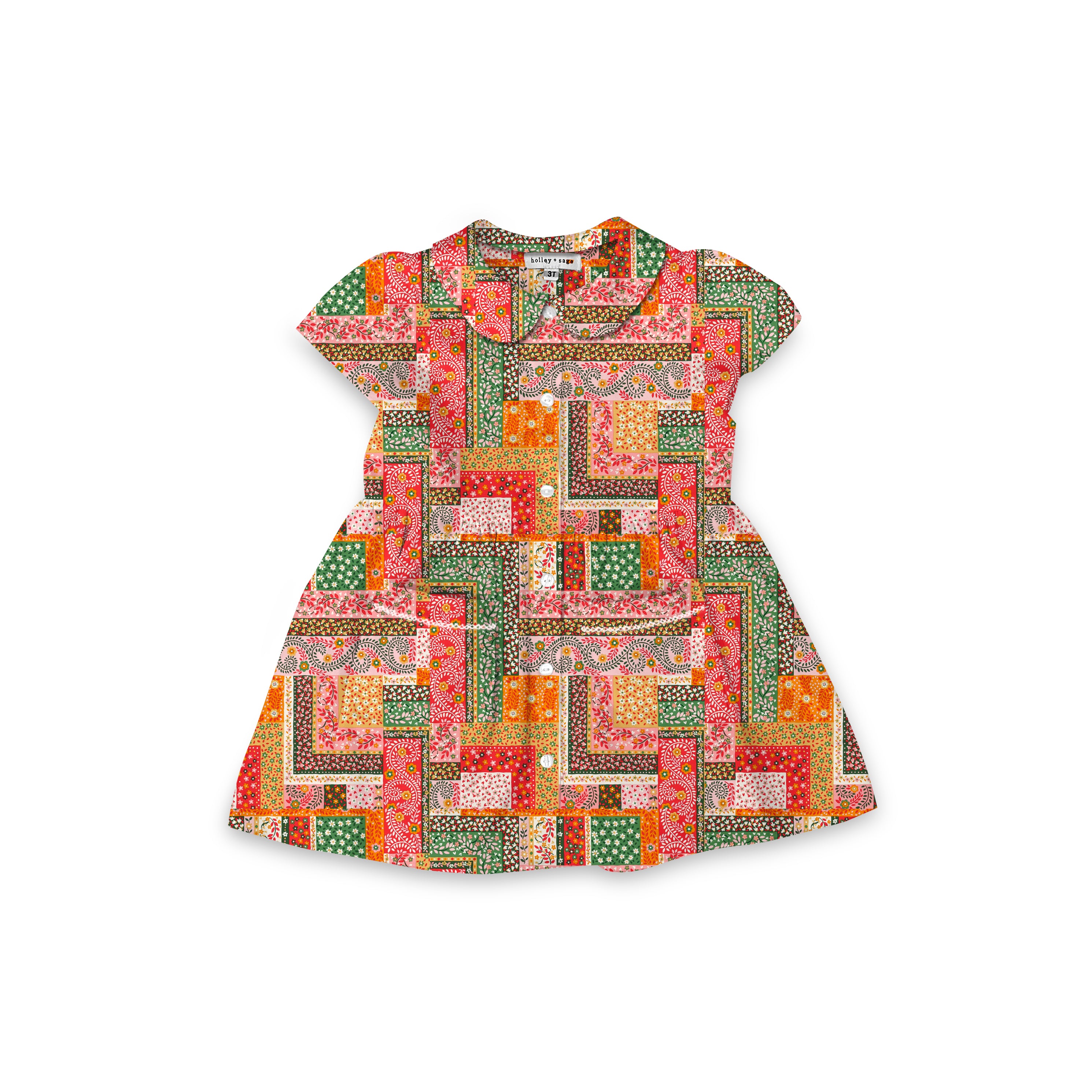 Liberty Patchwork - Smock Collared Dress