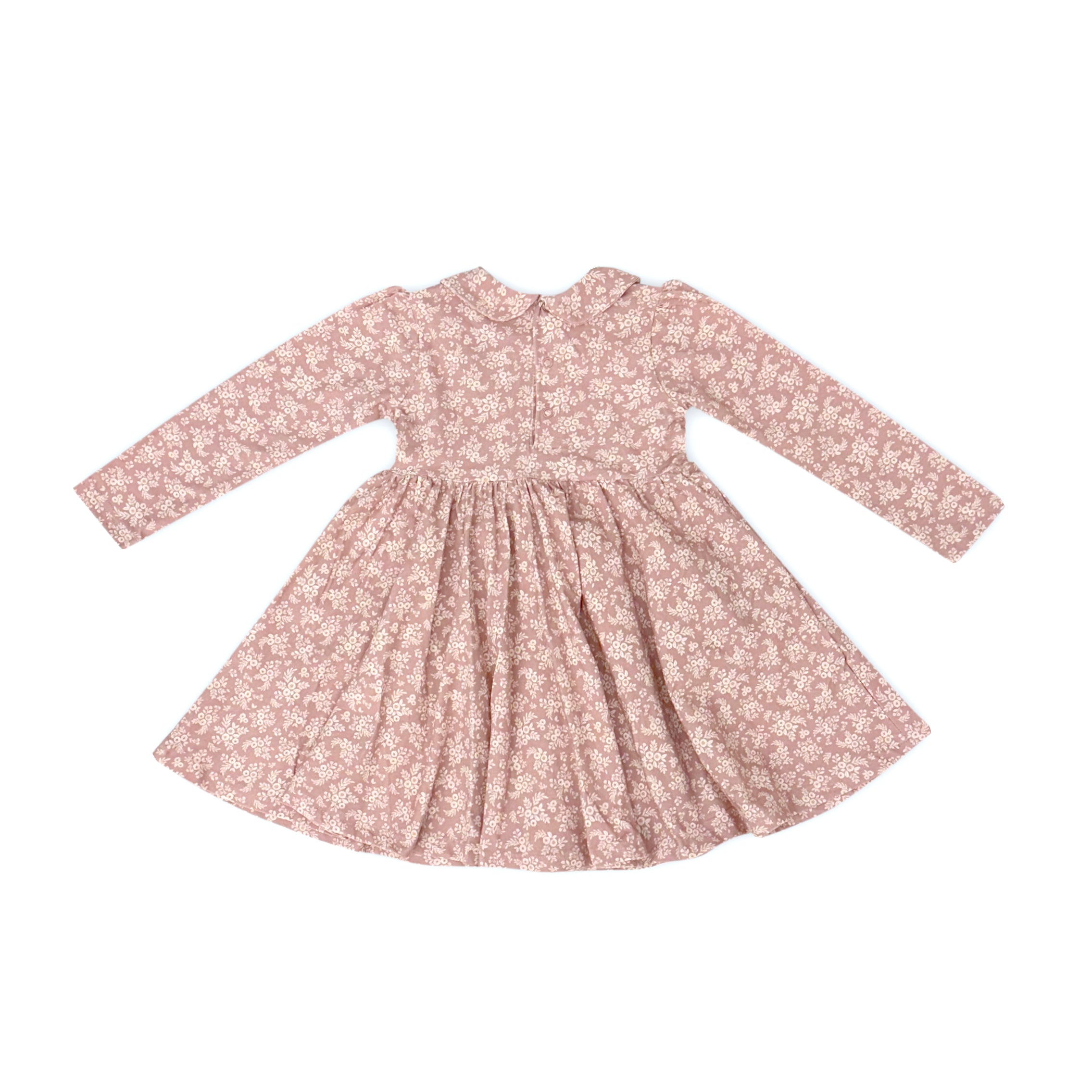 Jersey Peter Pan Dress in Mauve Floral