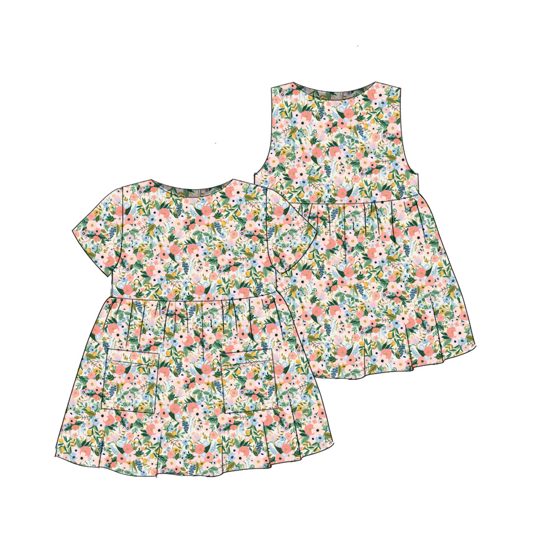 Petite Garden Rayon - Simple Smock Dress