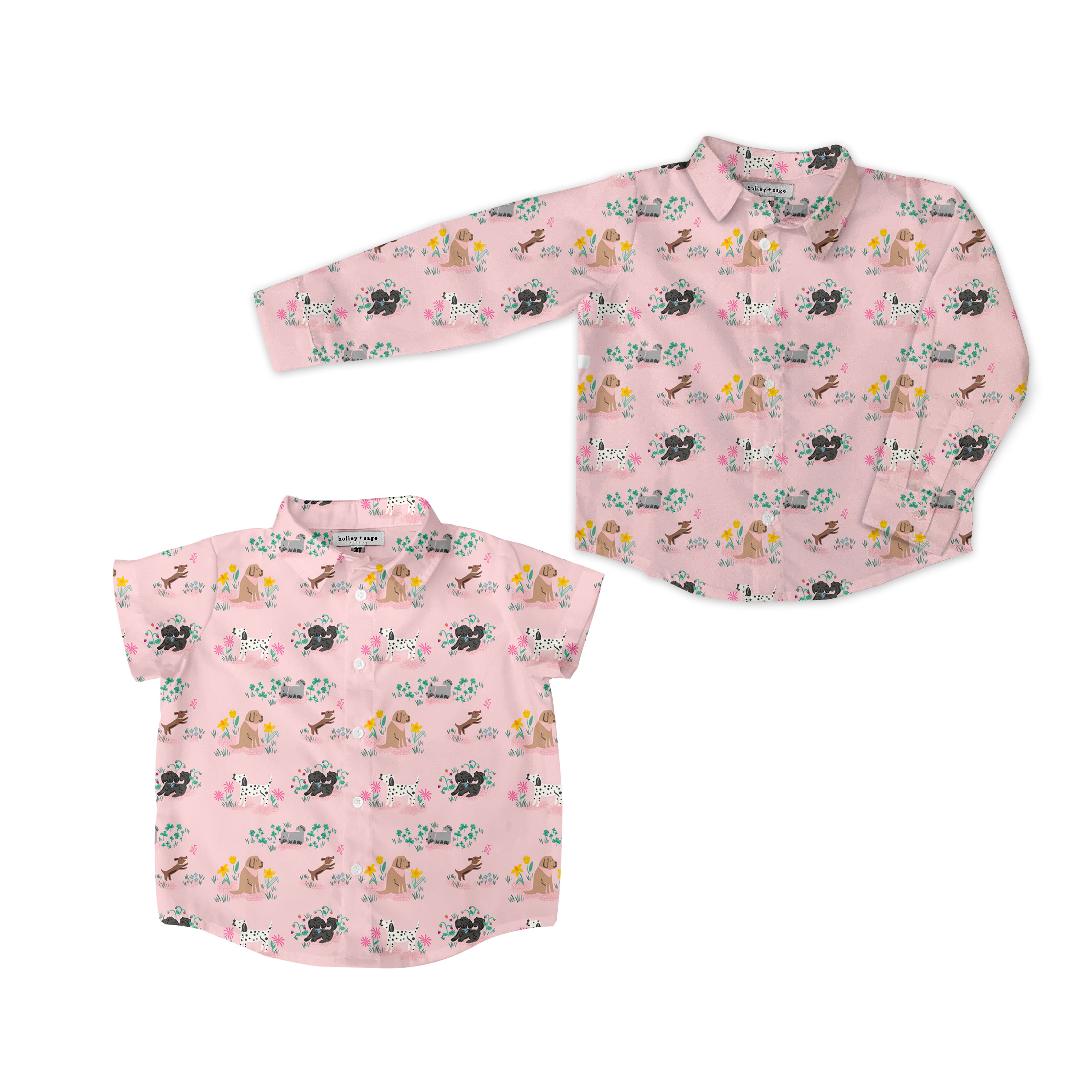 Pink Pups - Button Up Shirt