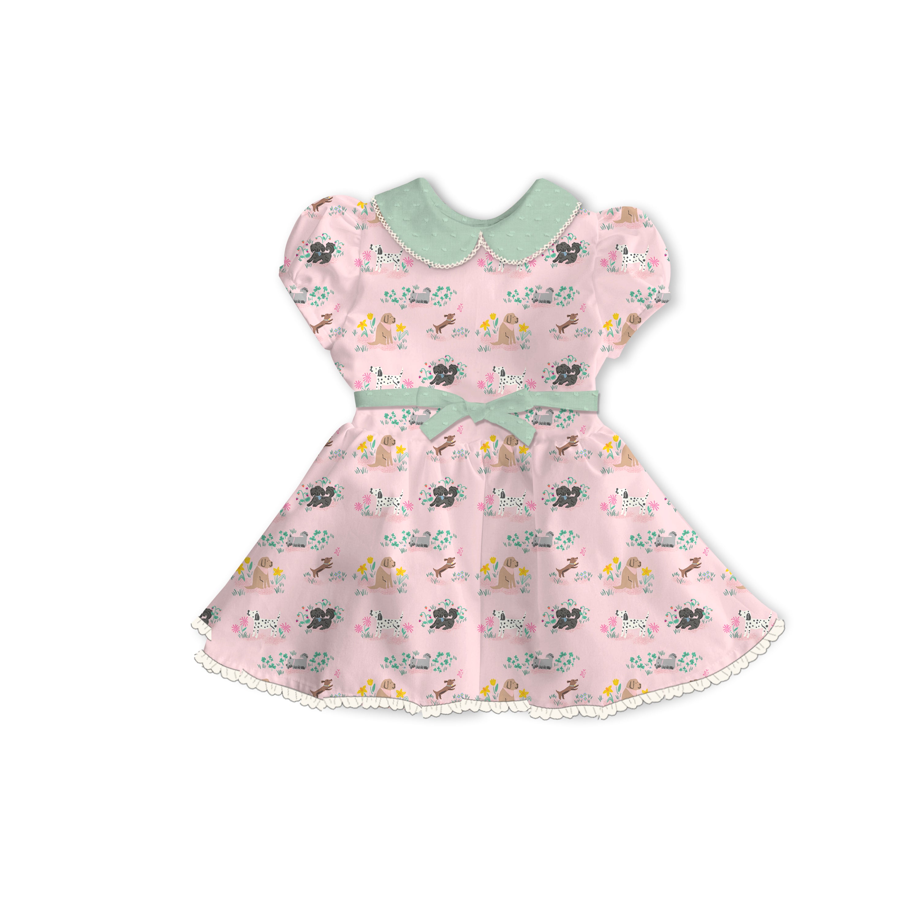 Pink Pups - Tea Basque Dress