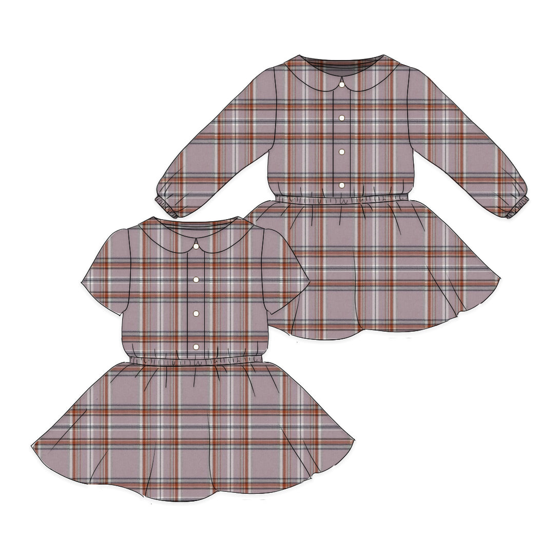 Fall 24 Plaid - Button Front Twirl Dress