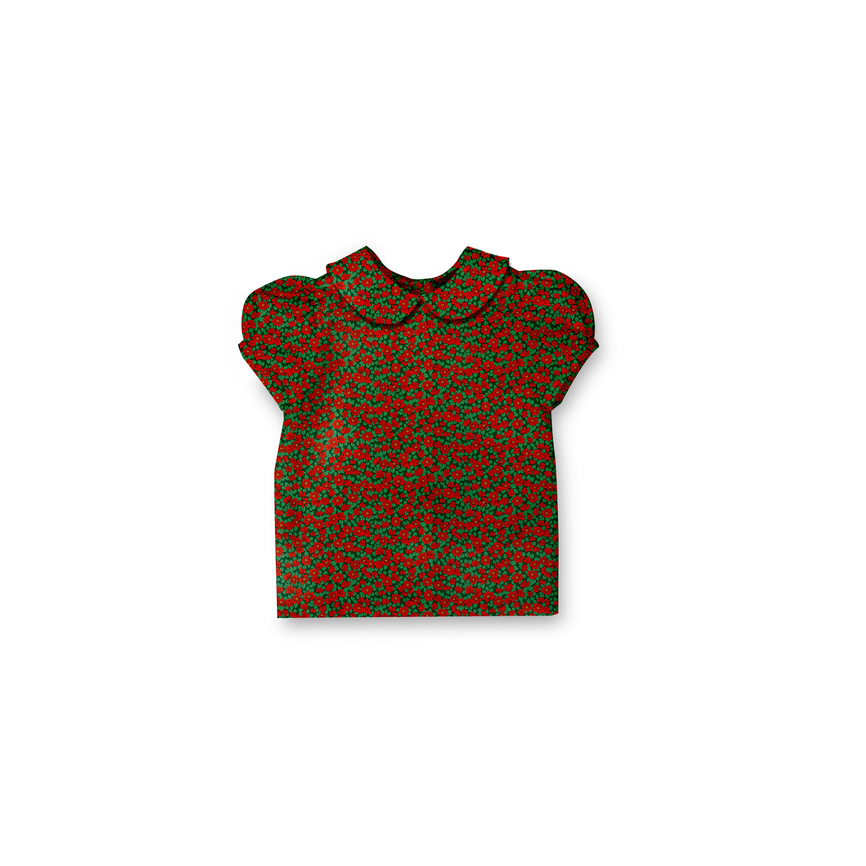 Poinsettas - Puff Sleeve Blouse