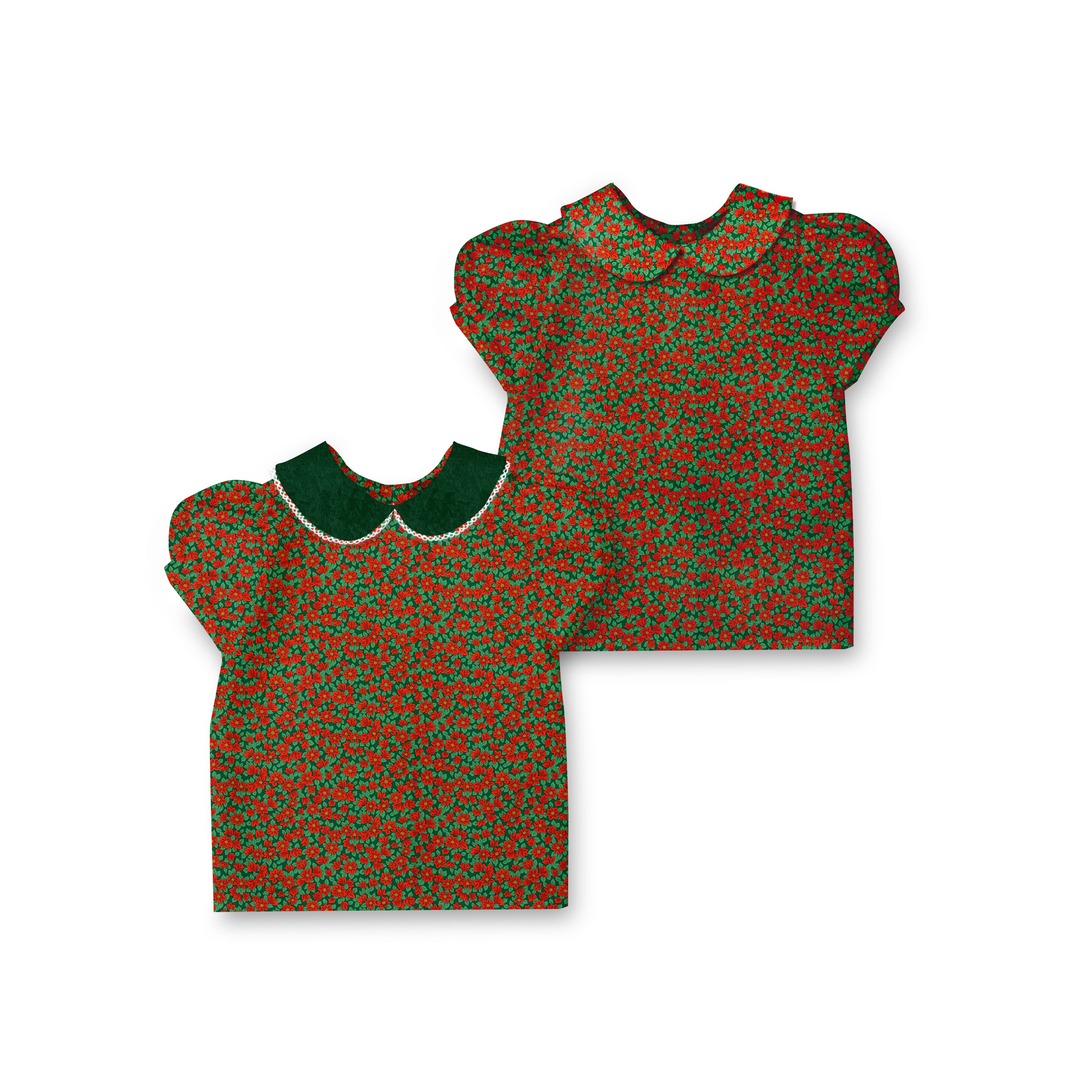 Poinsettas - Puff Sleeve Blouse