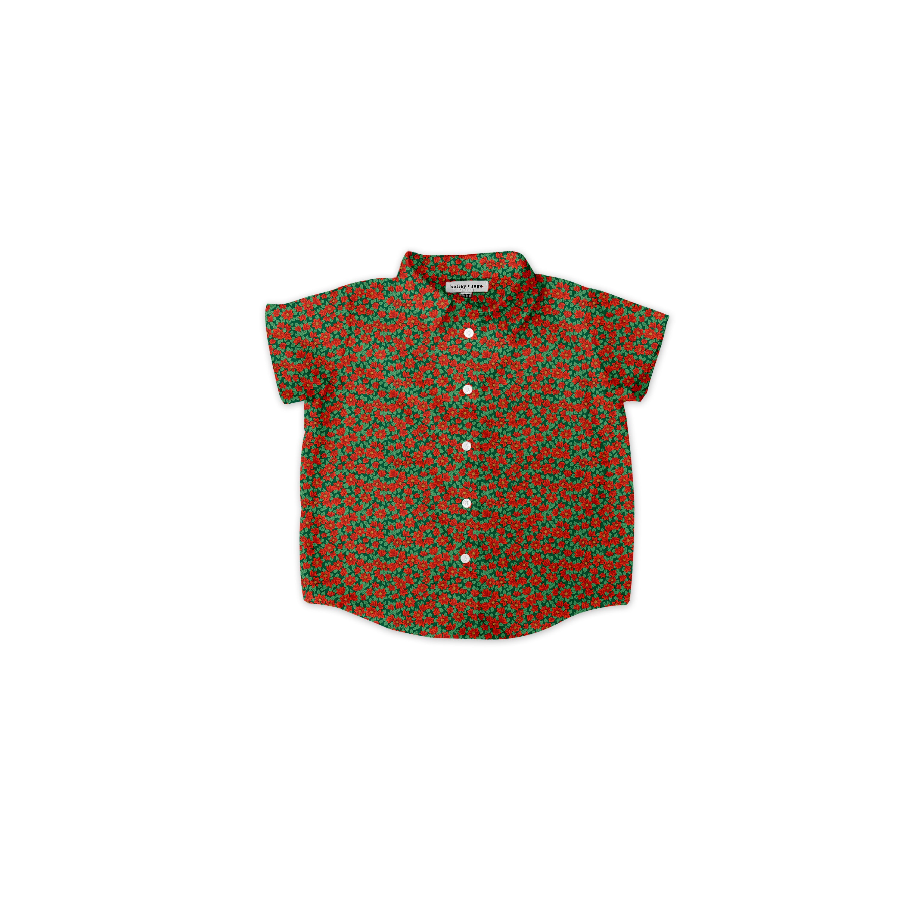 Poinsettas - Button Up Shirt
