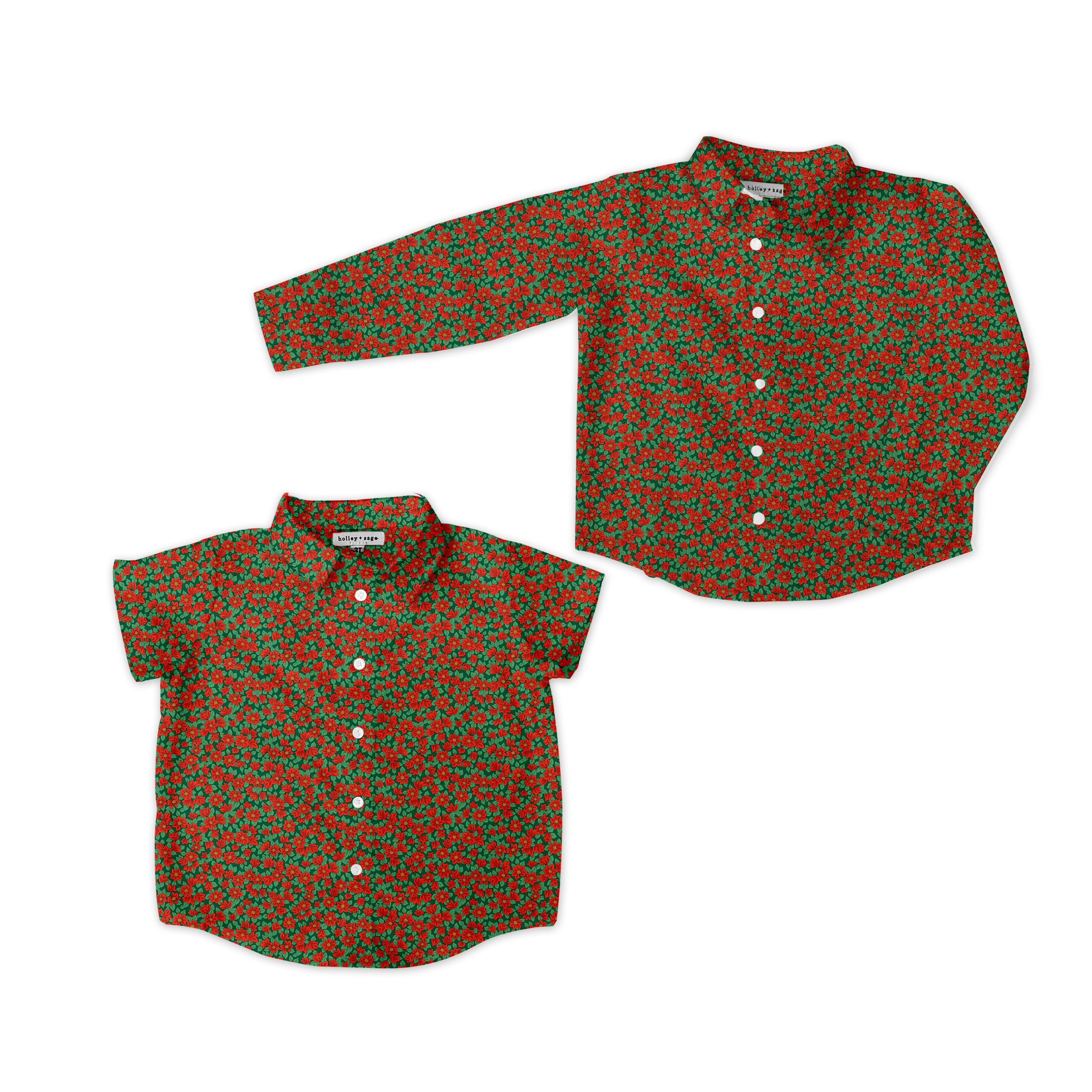 Poinsettas - Button Up Shirt