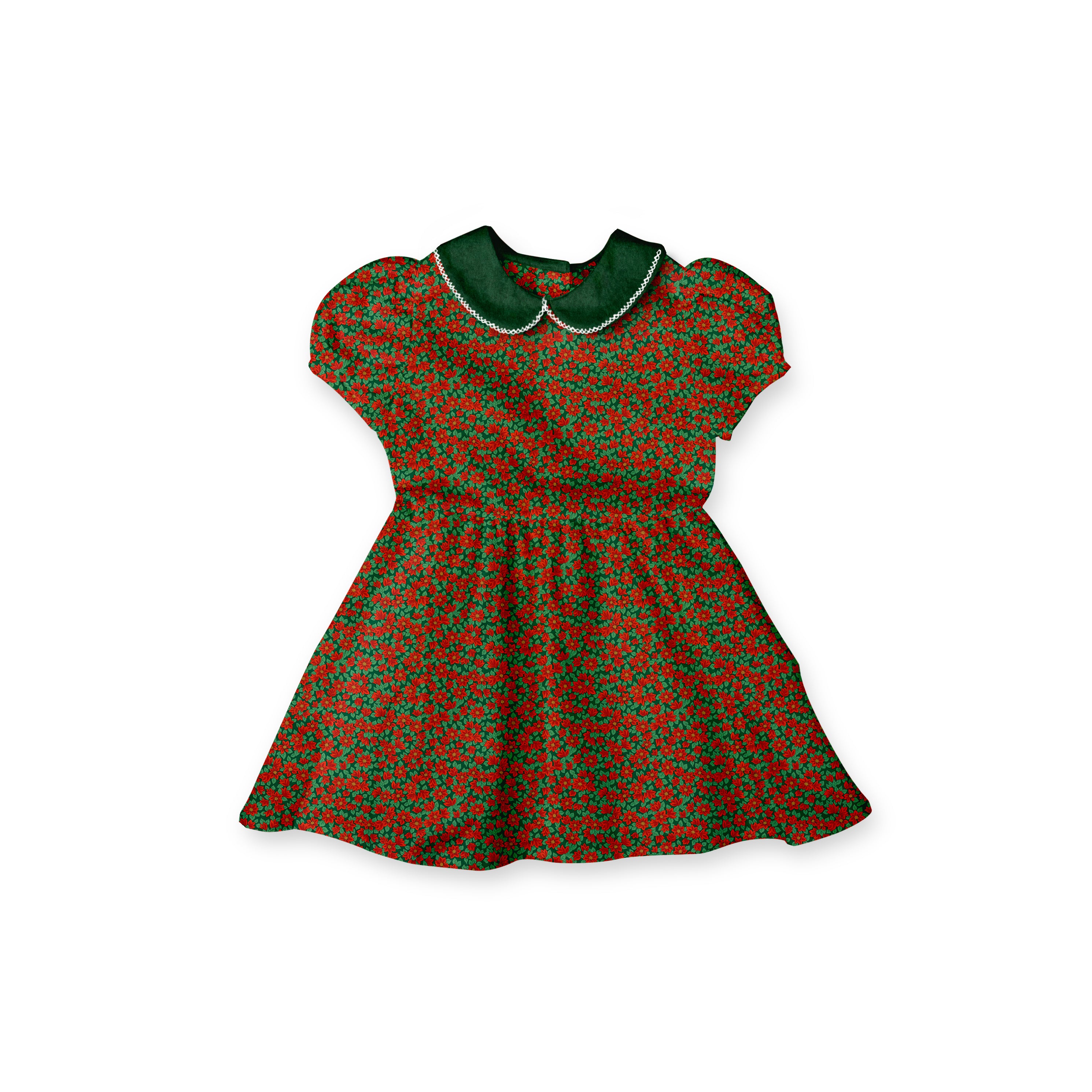 Poinsettas - Vintage Style Basque Dress