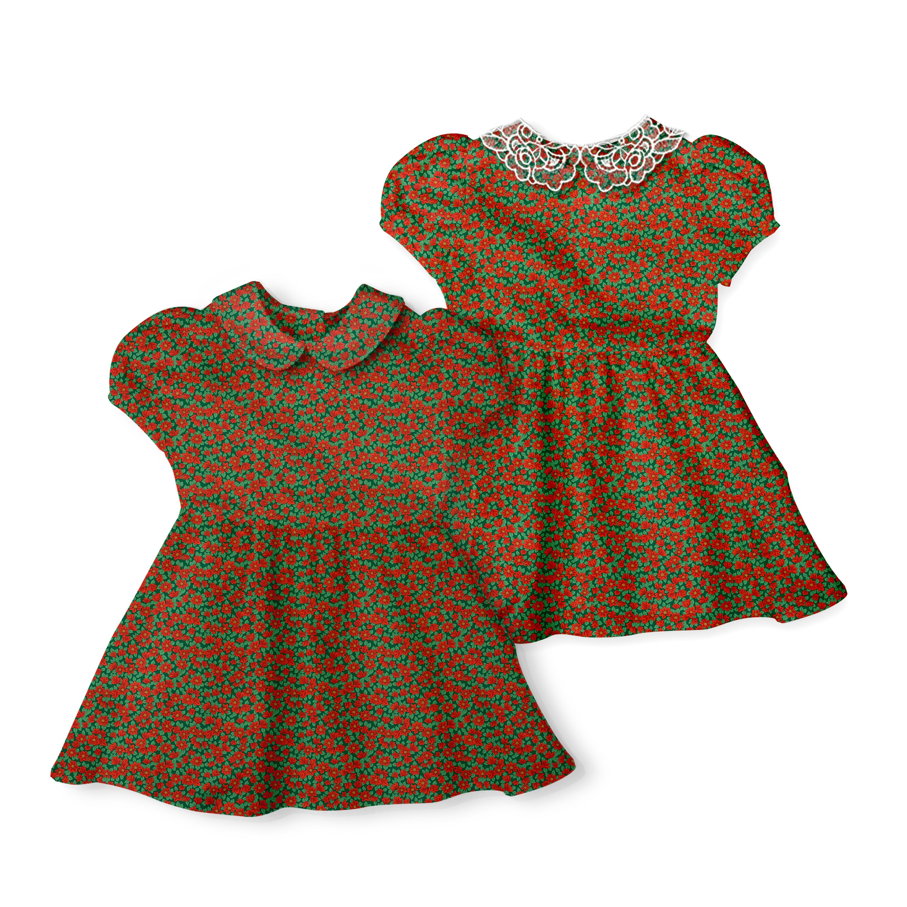 Poinsettas - Vintage Style Basque Dress
