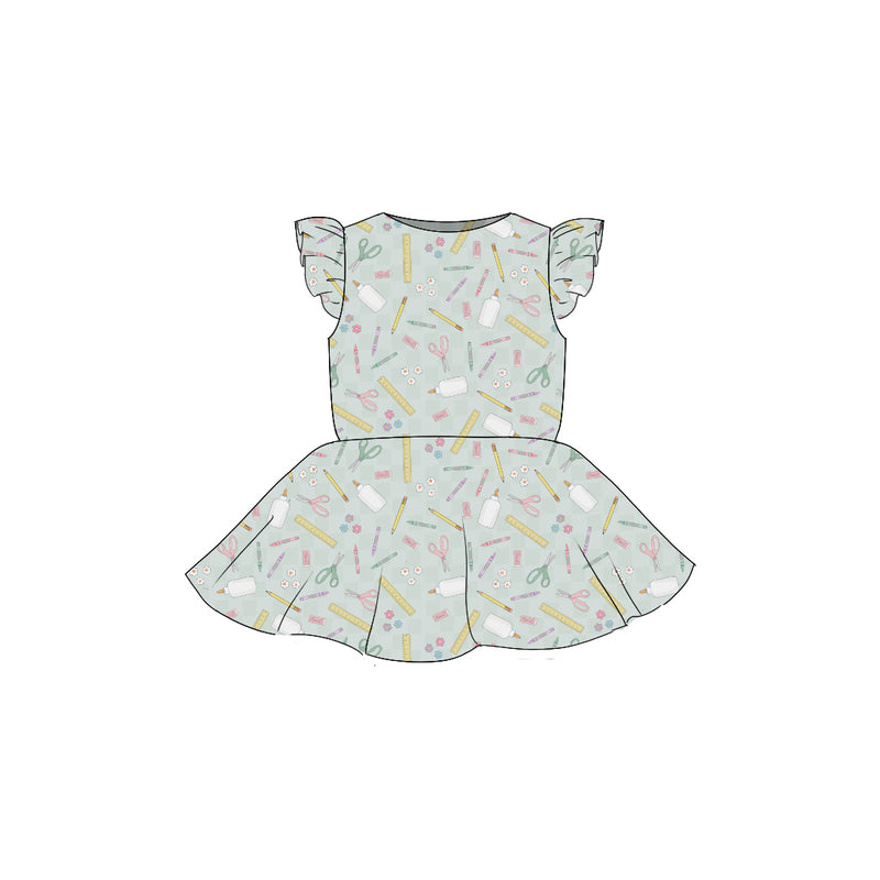 Back to School - Flutter Sleeve Twirl Dress