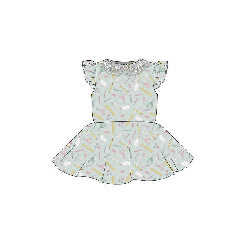 Back to School - Flutter Sleeve Twirl Dress