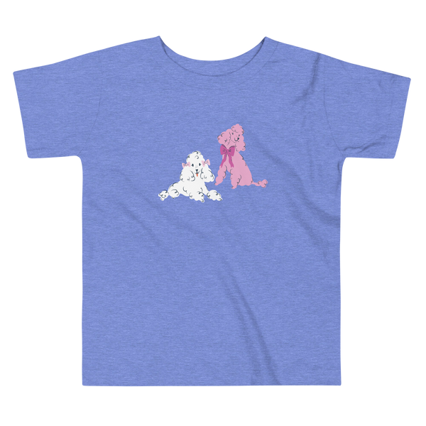 Heather Blue Two Poodle Tee
