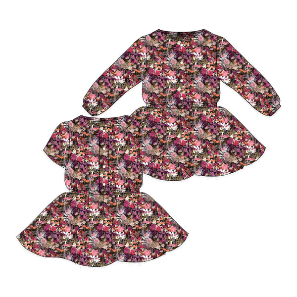 Fall Wildflower - Button Front Twirl Dress