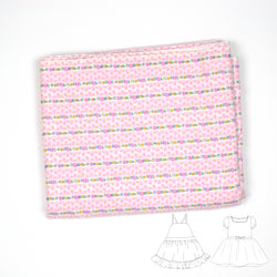 SV23 Pink Floral Stripe Tea or Party Dress - MTO any size