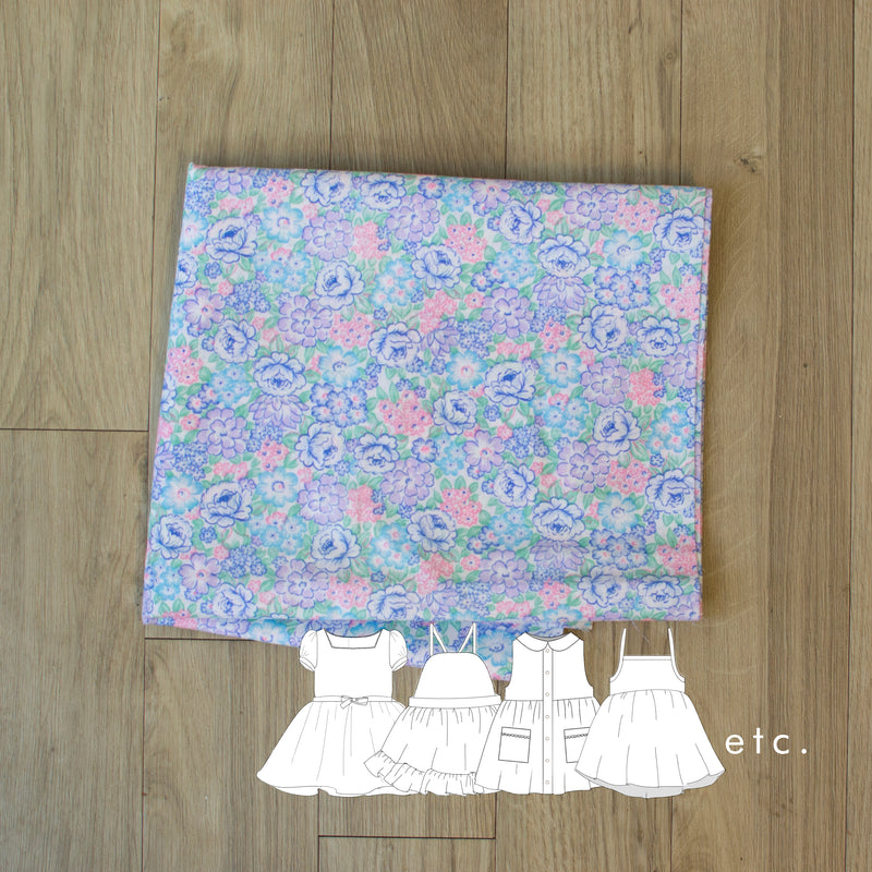 Multi Floral Cotton Dress - MTO any size/any style