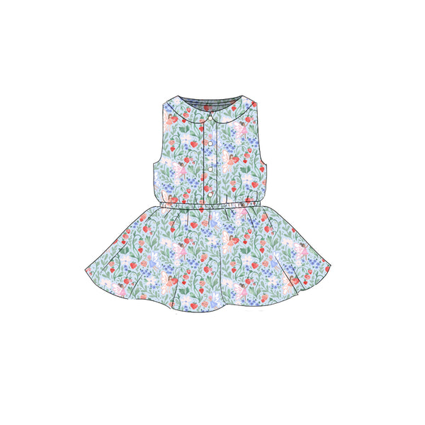 Berry Fairies - Button Front Twirl Dress