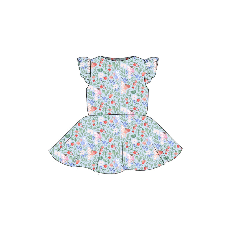 Berry Fairies - Flutter Sleeve Twirl Dress