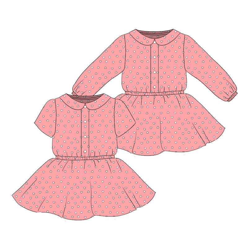 Heart - Button Front Twirl Dress