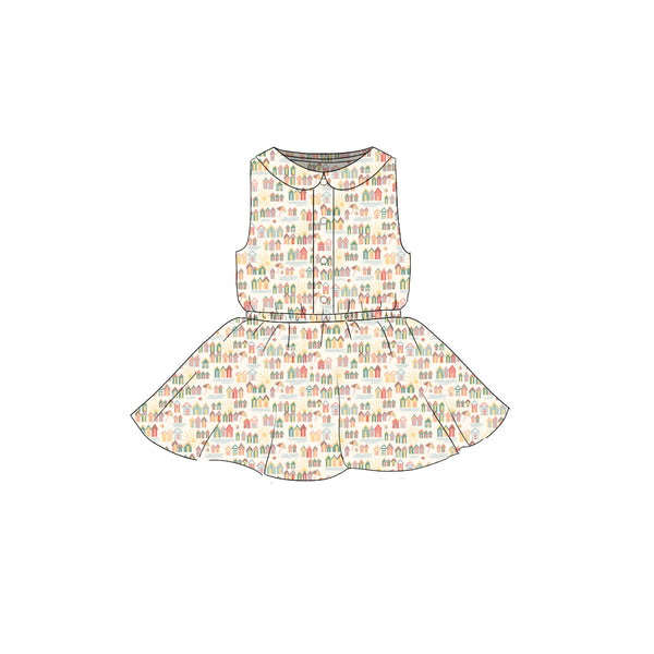 Tiny Houses - Button Front Twirl Dress
