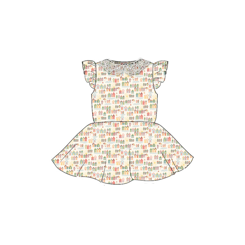 Tiny Houses - Flutter Sleeve Twirl Dress