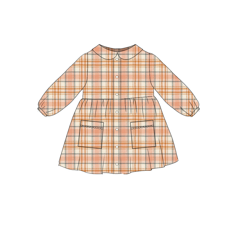 Nutmeg Flannel- Smock Dress