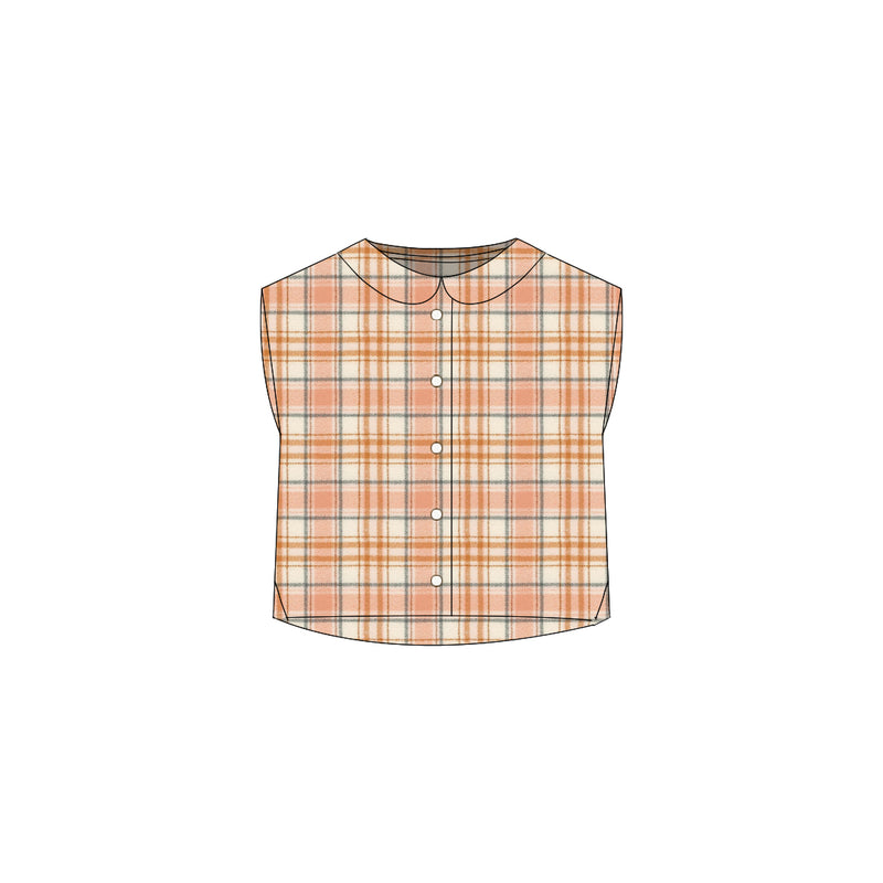 Nutmeg Flannel- Boxy Blouse