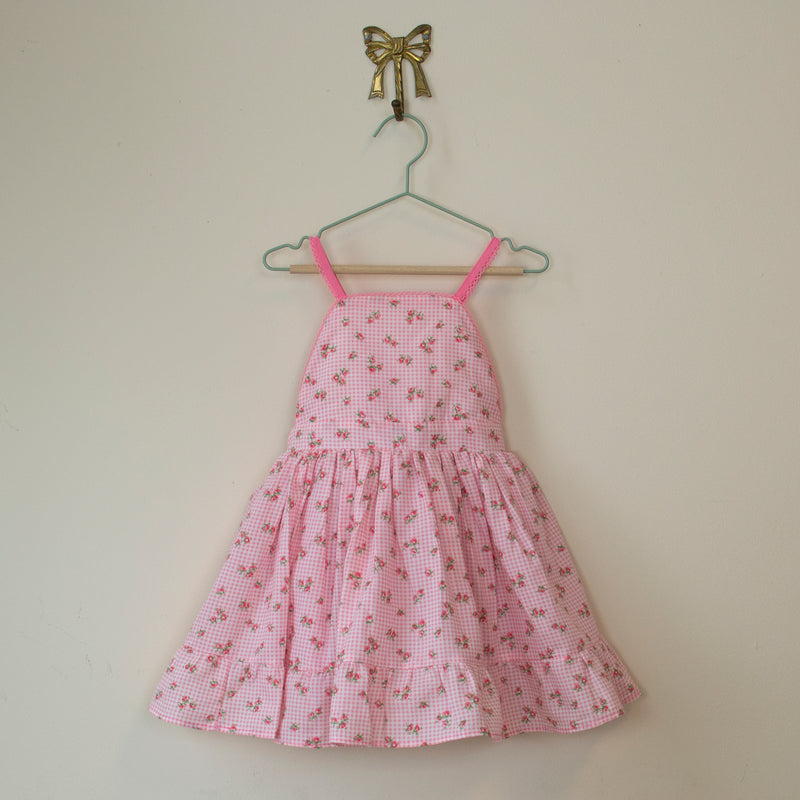 Pink Gingham Party Dress - 5