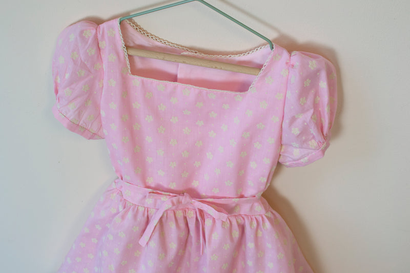 Pink Flocked Tea Dress - 6