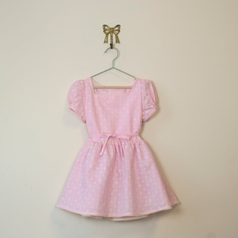 Pink Flocked Tea Dress - 6