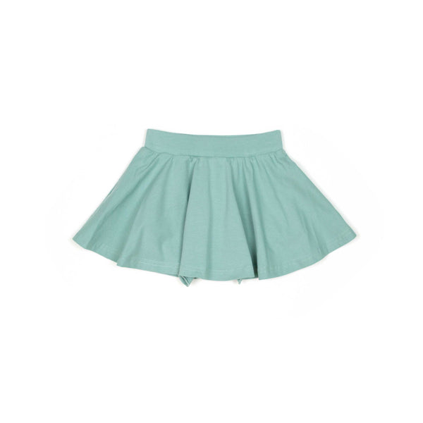 Jersey Skirt with Attached Ruffle Bloomers/Shorts in Sage Sky