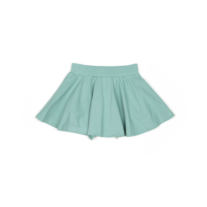 Jersey Skort with Attached Ruffle Bloomers/Shorts in Sage Sky