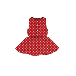 Red Dot - Button Front Twirl Dress