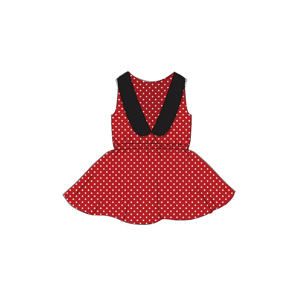 Red Dot - Collared Back Twirl Dress