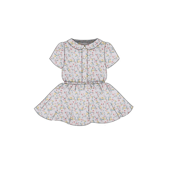 Rosebuds - Button Front Twirl Dress