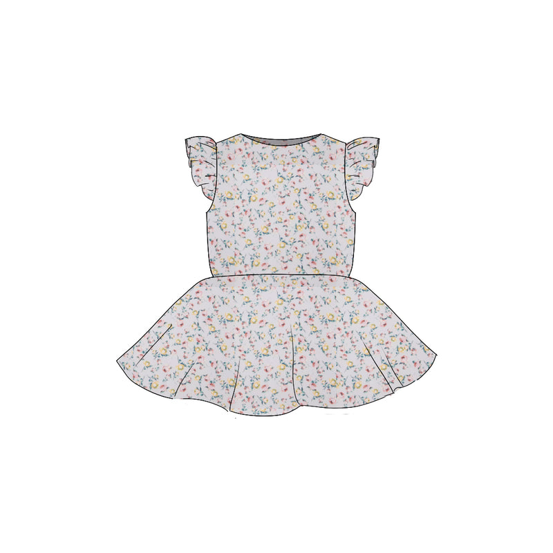 Rosebuds - Flutter Sleeve Twirl Dress