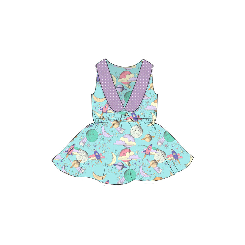 Solar System - Collared Back Twirl Dress