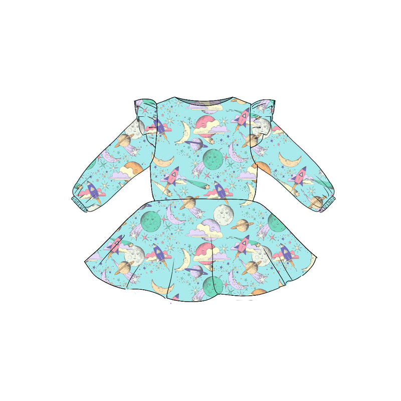 Solar System - Flutter Sleeve Twirl Dress