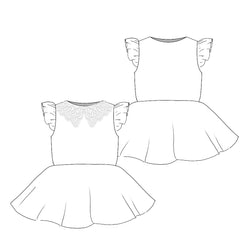 Custom Fabric - Flutter Sleeve Twirl Dress