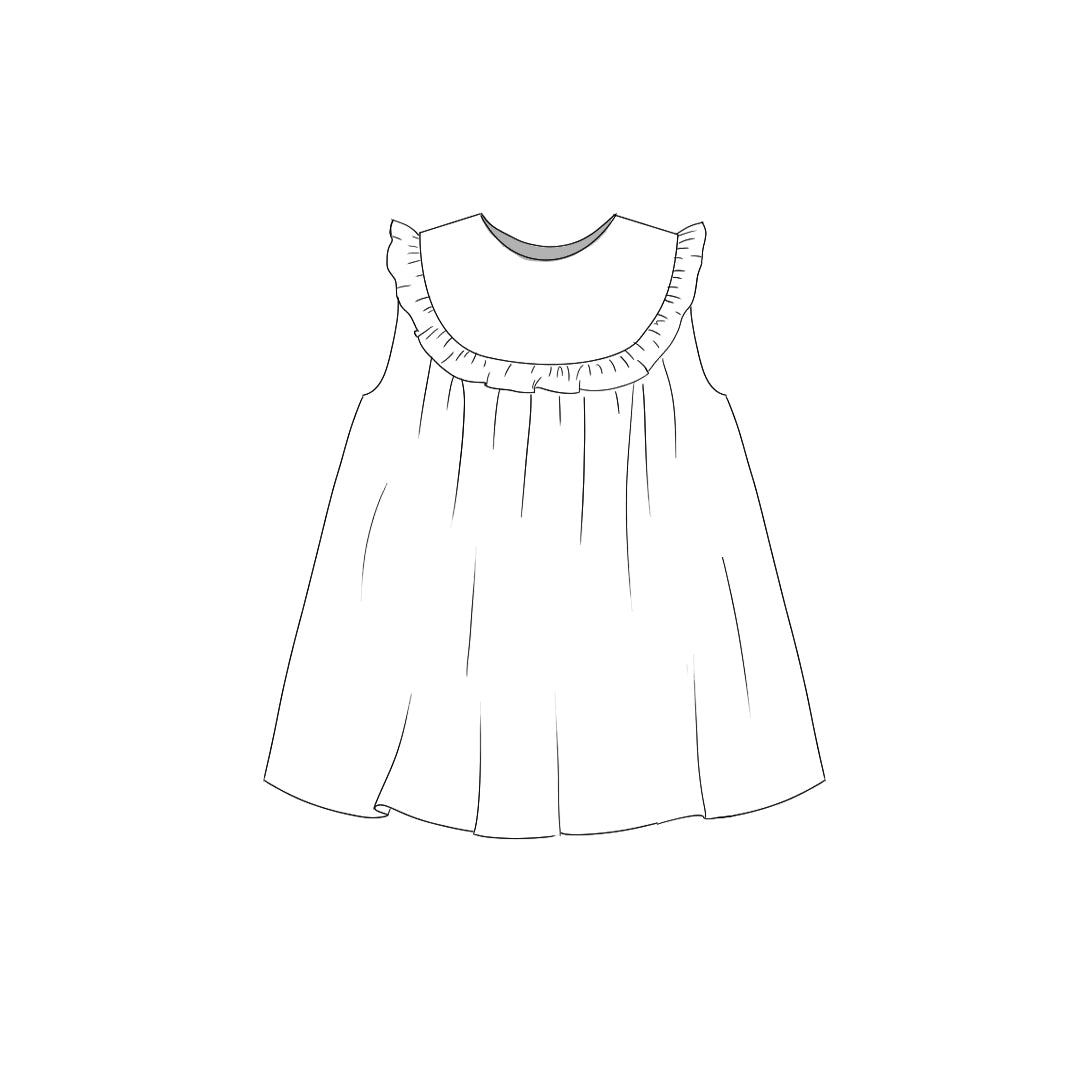 Custom Fabric - Ruffle Bib Dress